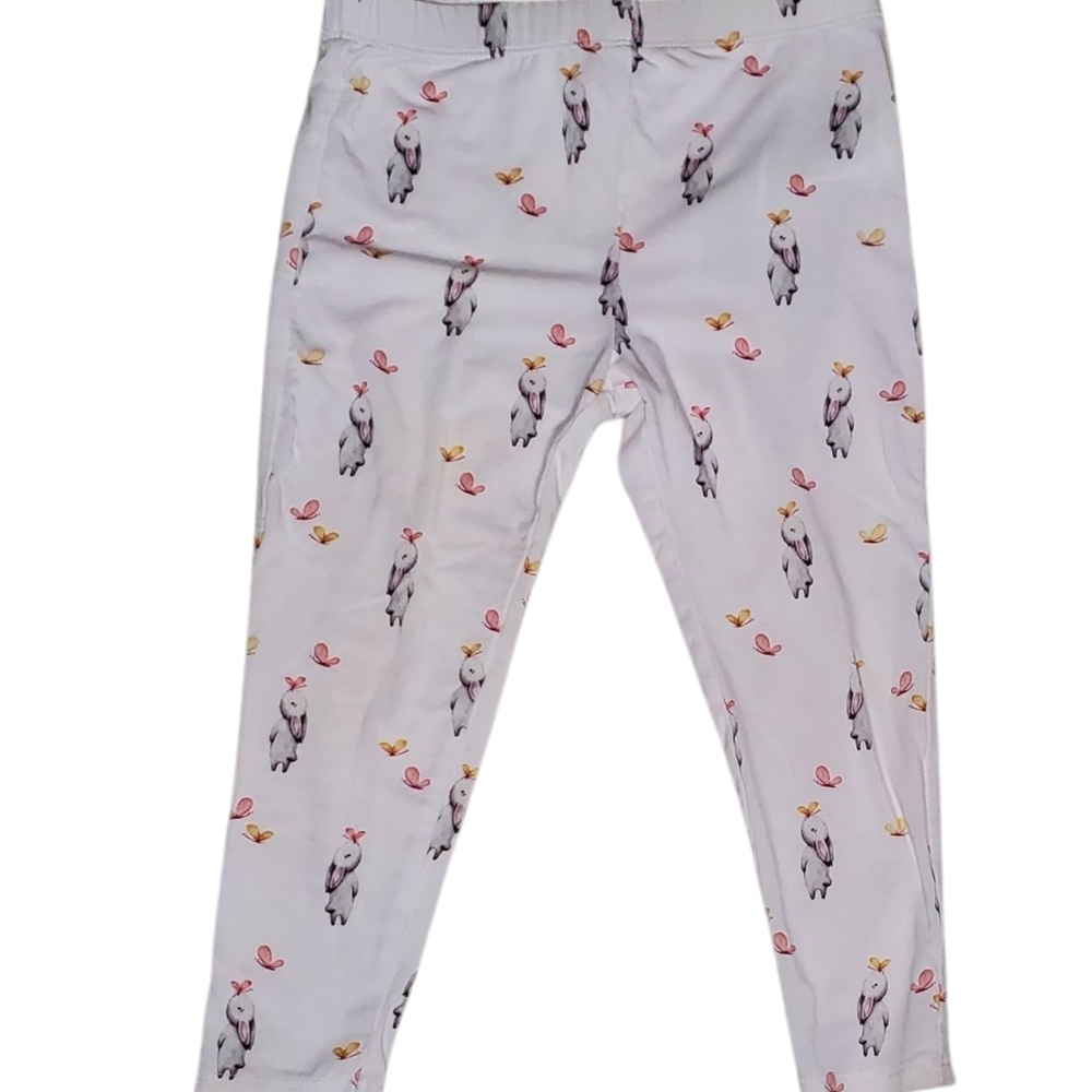 Parz by Posh Peanut Leggings White Bunny Butterfly Baby Girls 12-18 Months